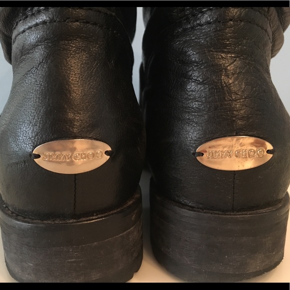 Jimmy Choo Leather Motorcycle Boots Size 10 - Picture 7 of 8
